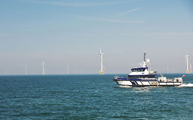 Boat at East Anglia 3 Offshore Windfarm