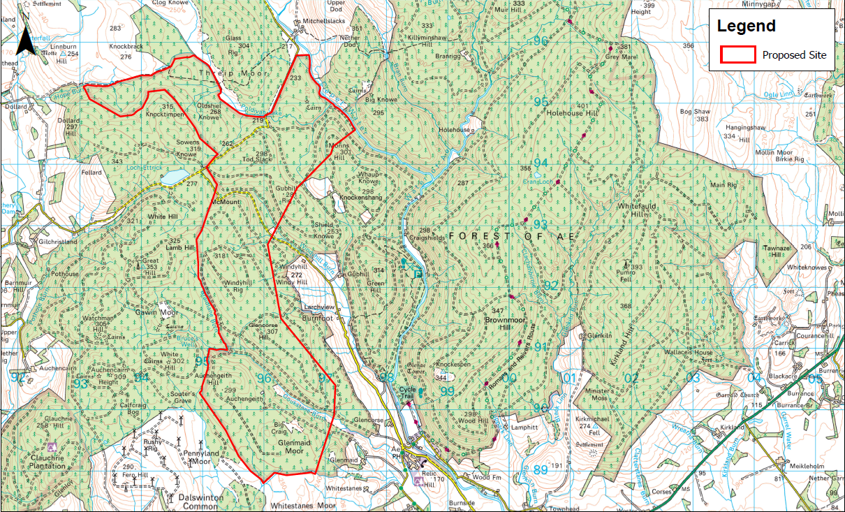 Harestanes West Windfarm Development Map