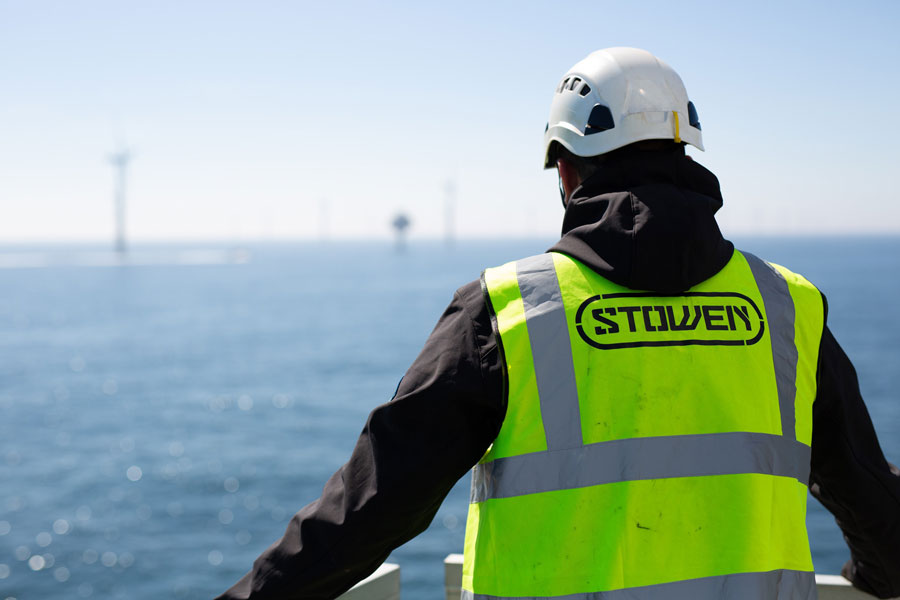 Looking out toward offshore windfarm
